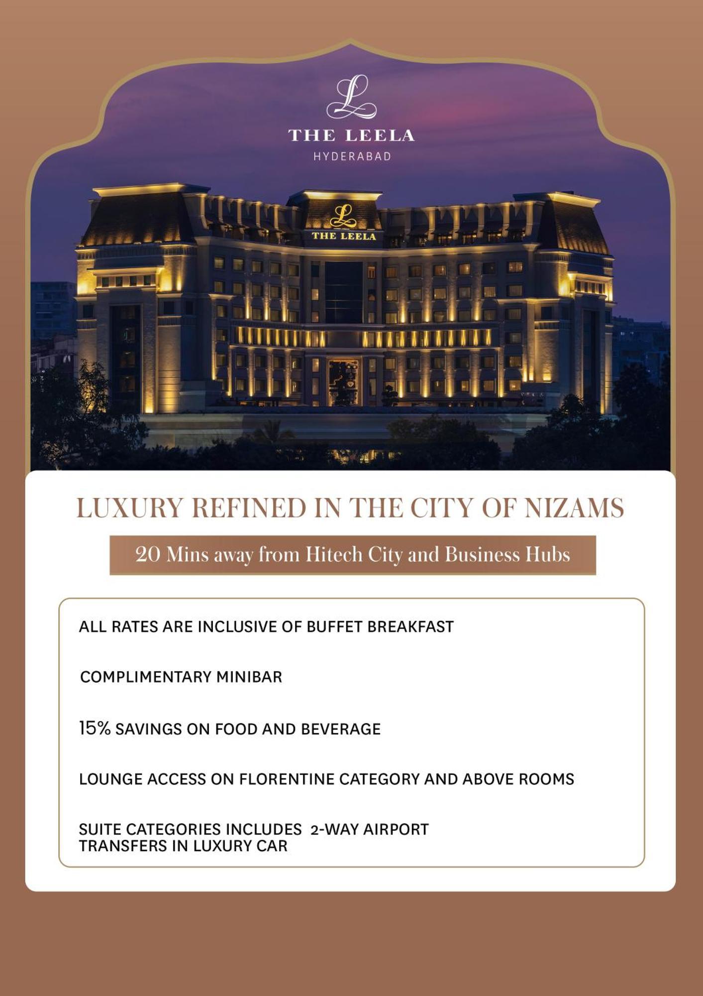 The Leela Hyderabad Banjara Hills Hotel Kültér fotó